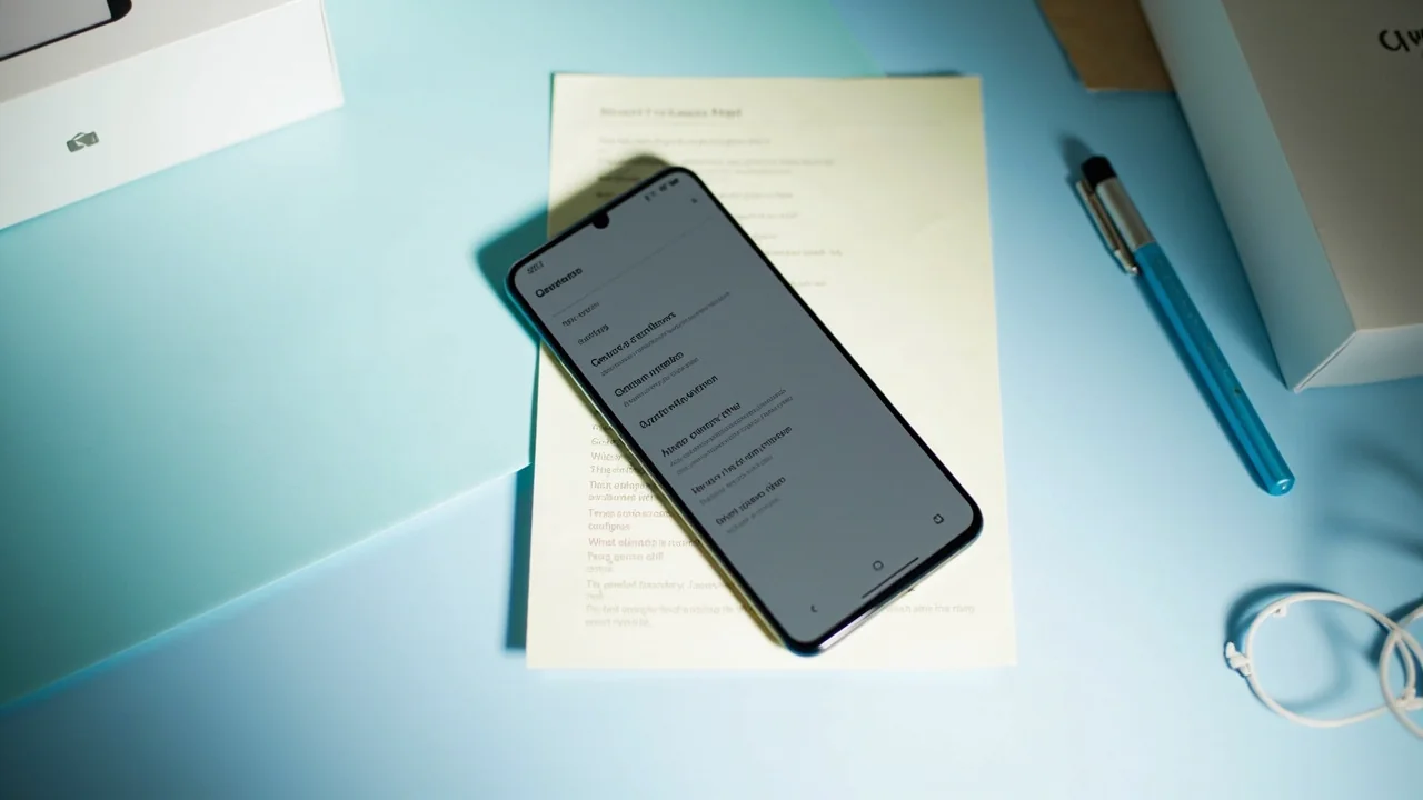 Android smartphone on a pale-blue desk mat showing the install setup screen for the Come app