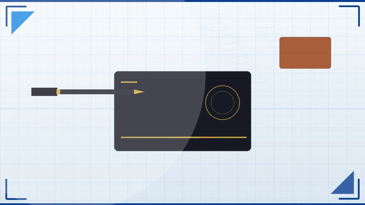 Wide editorial view of a pale-blue desk mat with a matte-black VIP card and a fountain pen beside it, used here as the VIP table editorial anchor